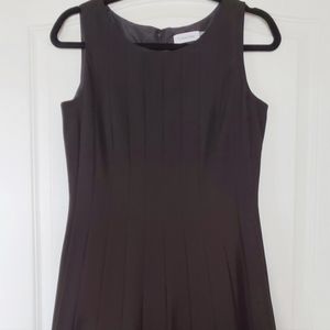 Calvin Klein A-Line Pleated Black Dress